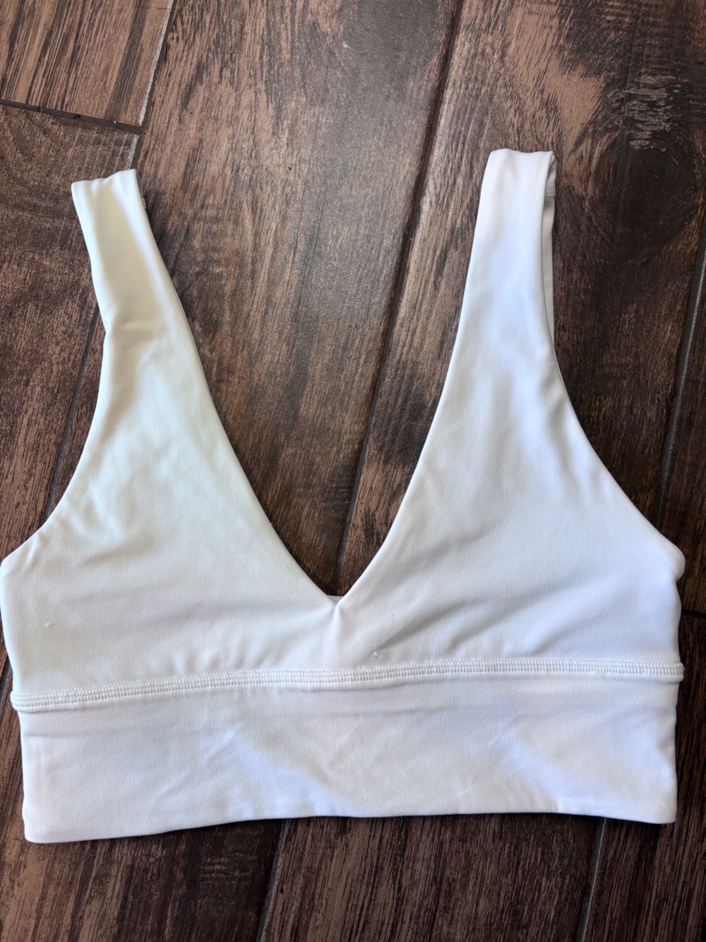 lululemon athletica White V-Neck Sports Bra Tank